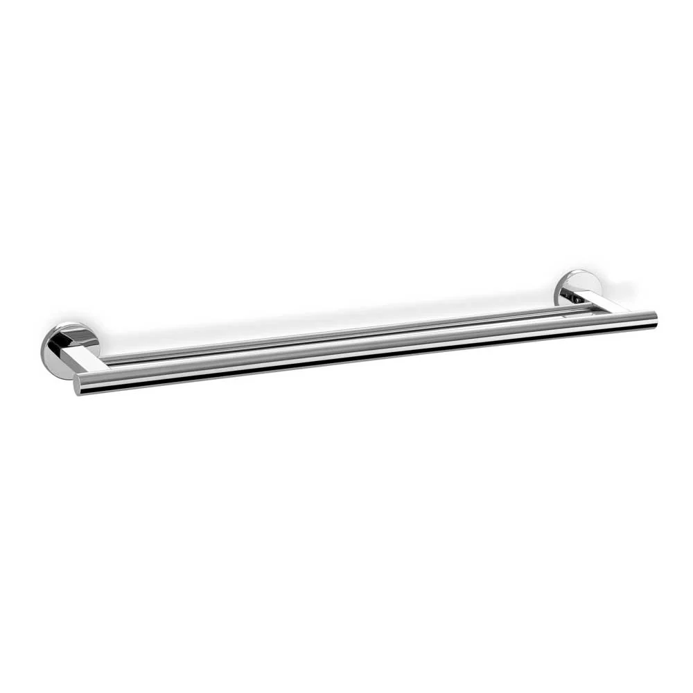 Scala Polished Stainless Steel Double Towel Rail - Premium Bathroom Organisation