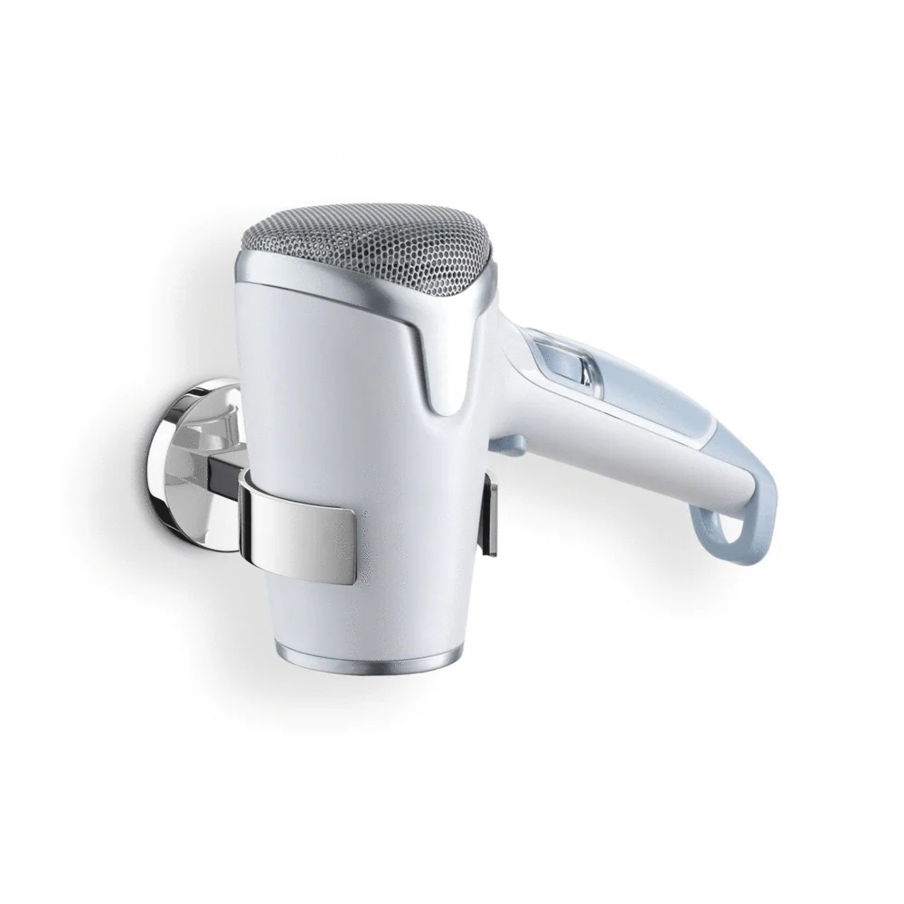 Scala Polished Stainless Steel Hairdryer Holder - Premium Bathroom Organisation - Image 2