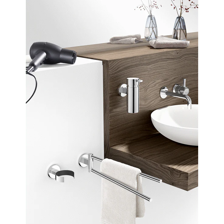 Scala Polished Stainless Steel Hairdryer Holder - Premium Bathroom Organisation - Image 3