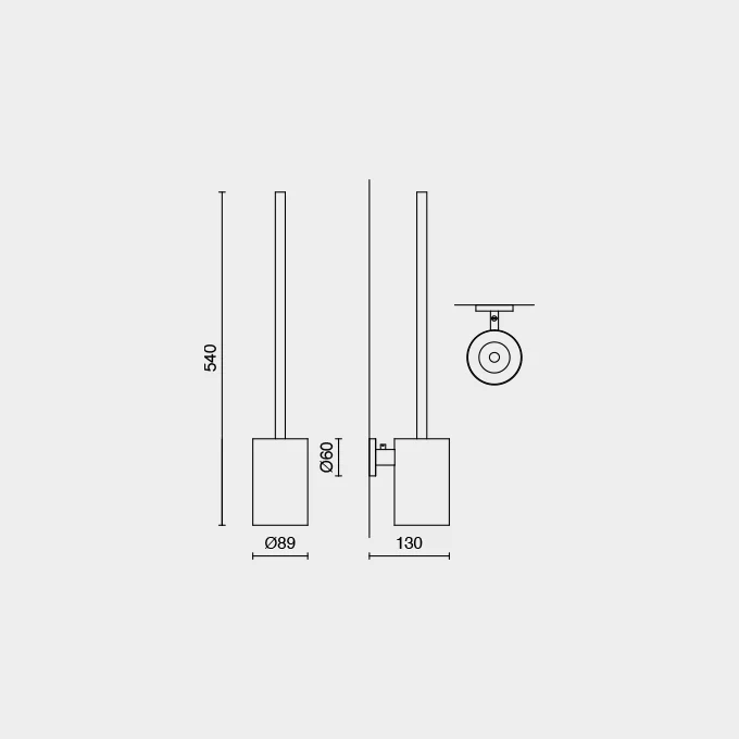 Scala Polished Stainless Steel Wall Toilet Brush - Premium Bathroom Hygiene - Image 3