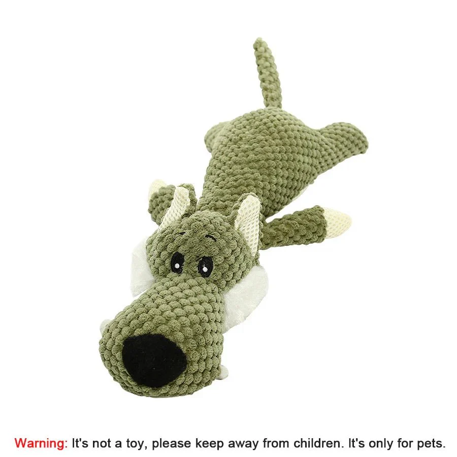1/3 Pcs Large Dog Toy Bite-Resistant Sound Plush Toy Lion Wolf Elephant Cartoon Pet Toy Squeaky Dog Toy For Small & Medium Dogs - Image 12
