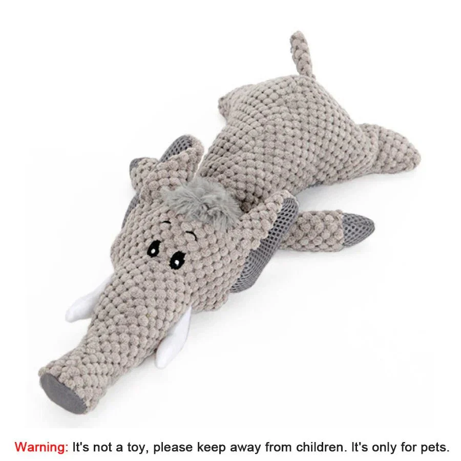 1/3 Pcs Large Dog Toy Bite-Resistant Sound Plush Toy Lion Wolf Elephant Cartoon Pet Toy Squeaky Dog Toy For Small & Medium Dogs - Image 13