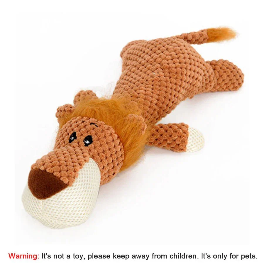 1/3 Pcs Large Dog Toy Bite-Resistant Sound Plush Toy Lion Wolf Elephant Cartoon Pet Toy Squeaky Dog Toy For Small & Medium Dogs - Image 14