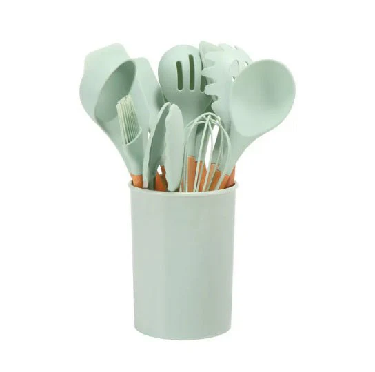 12-piece Non-stick Cooking Wooden Handle Silicone Kitchenware Set - Image 10