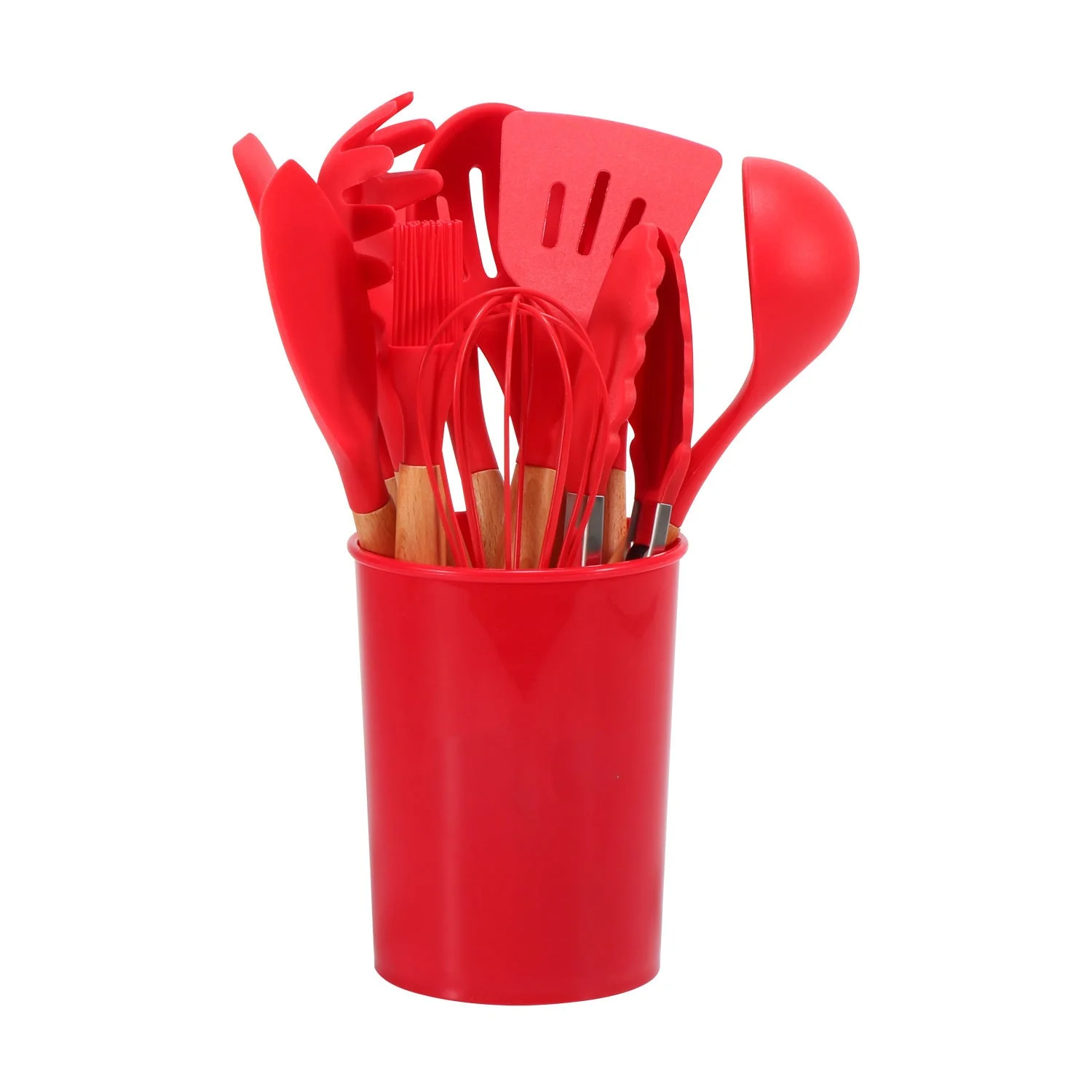 12-piece Non-stick Cooking Wooden Handle Silicone Kitchenware Set - Image 4