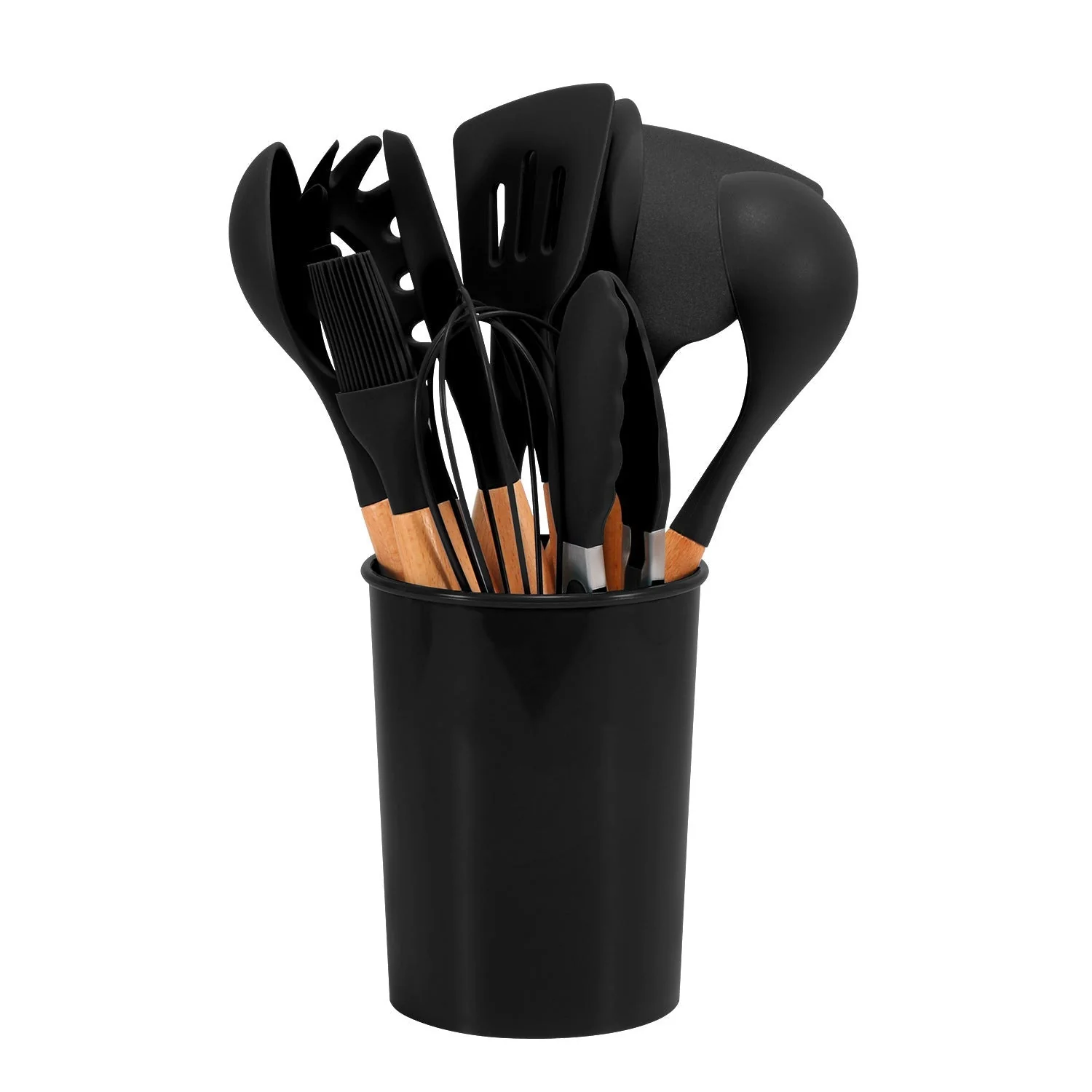12-piece Non-stick Cooking Wooden Handle Silicone Kitchenware Set - Image 5