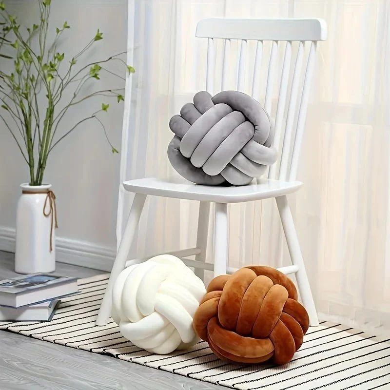 1pc Art Deco Striped Knot Pillow -Handmade, Soft Polyester.Cotton, Modern & Cozy Decorative Cushion for Homeand Sofa 9*9inch - Image 11