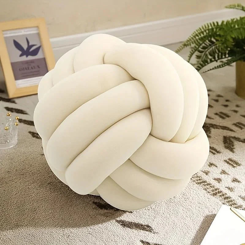 1pc Art Deco Striped Knot Pillow -Handmade, Soft Polyester.Cotton, Modern & Cozy Decorative Cushion for Homeand Sofa 9*9inch - Image 7