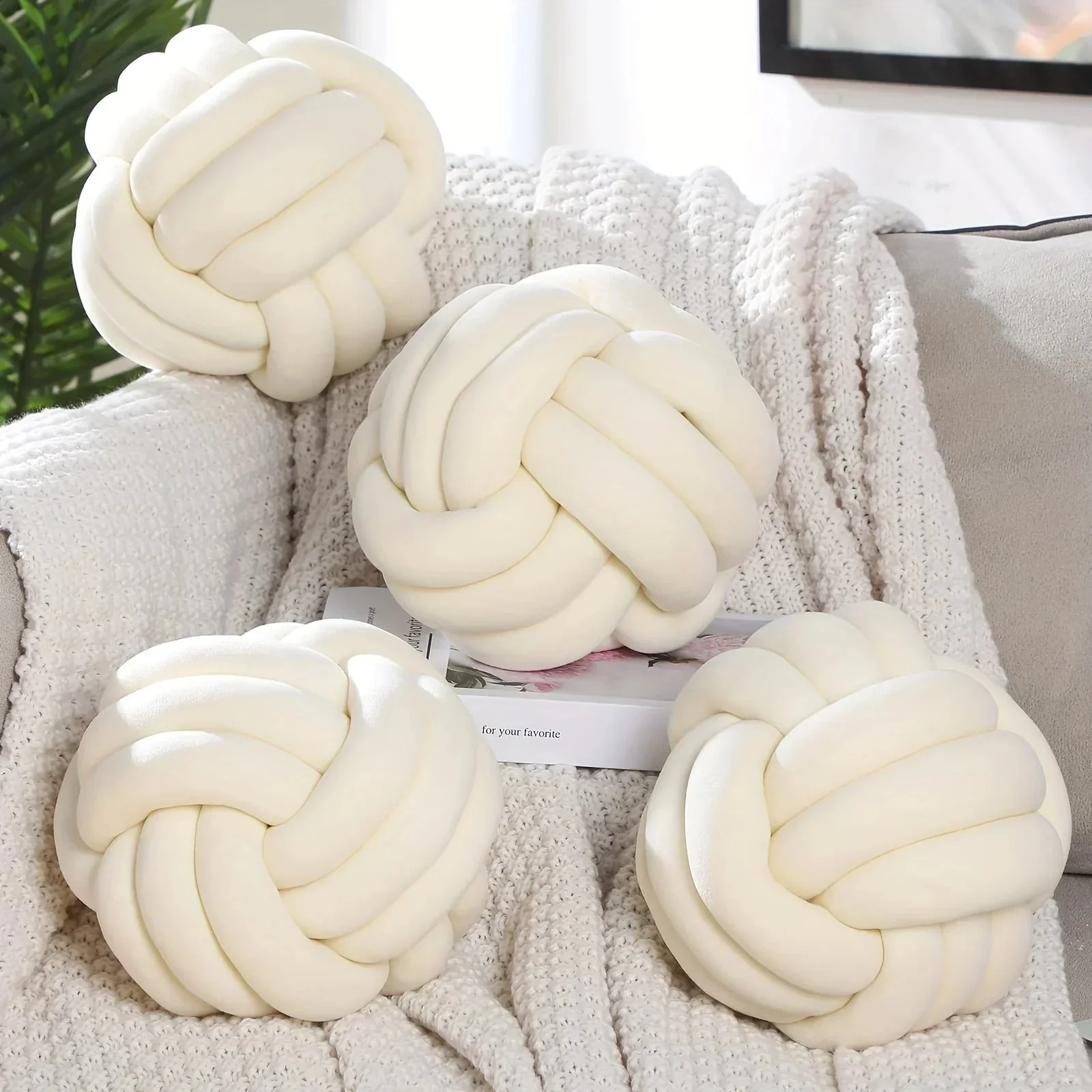 1pc Art Deco Striped Knot Pillow -Handmade, Soft Polyester.Cotton, Modern & Cozy Decorative Cushion for Homeand Sofa 9*9inch - Image 8