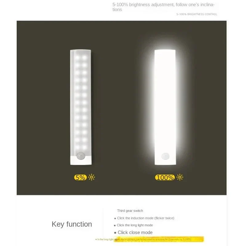1PCS Human Ultra-thin Sensing Intelligent USB Charging Sensing Light Strip Display Cabinet Kitchen Wardrobe Dimming Light - Image 10