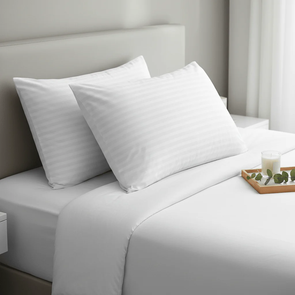 2 Pack Luxury Hotel Pillows Hypoallergenic Hollowfibre Soft Medium Support for Comfortable Sleep - Image 4