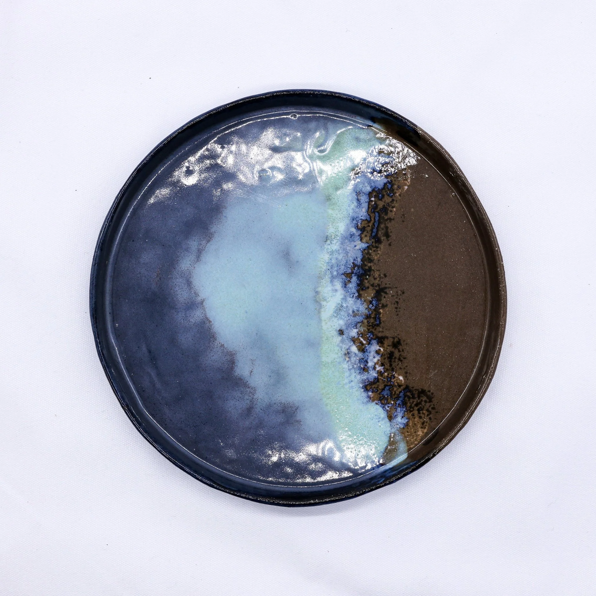 23 cm Seabrook Smoked Grey Large Stoneware Handmade Ceramic Dinner Plate