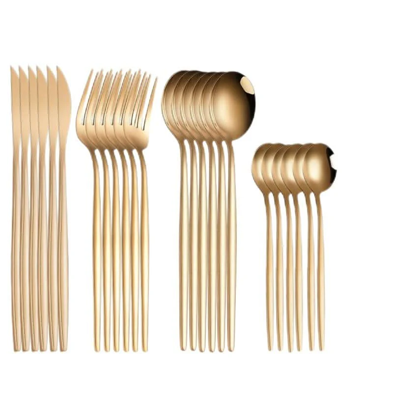 24pcs Gold Dinnerware Set - Image 6