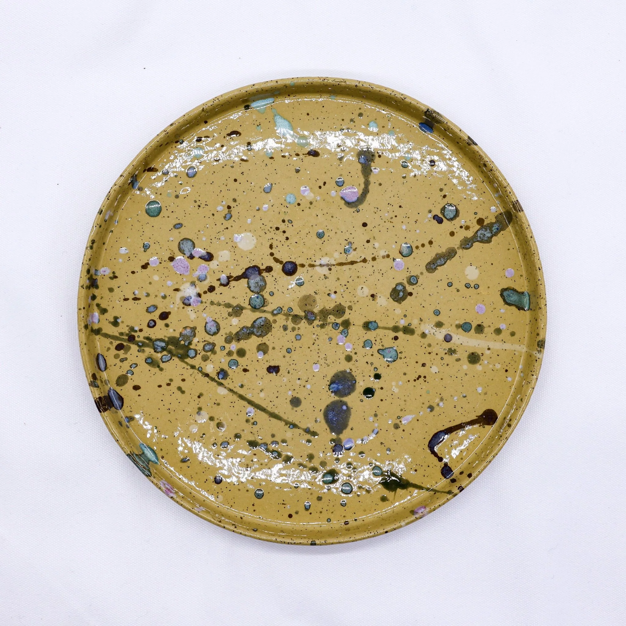 27 cm Oliva Stoneware Handmade Ceramic Dinner Plate