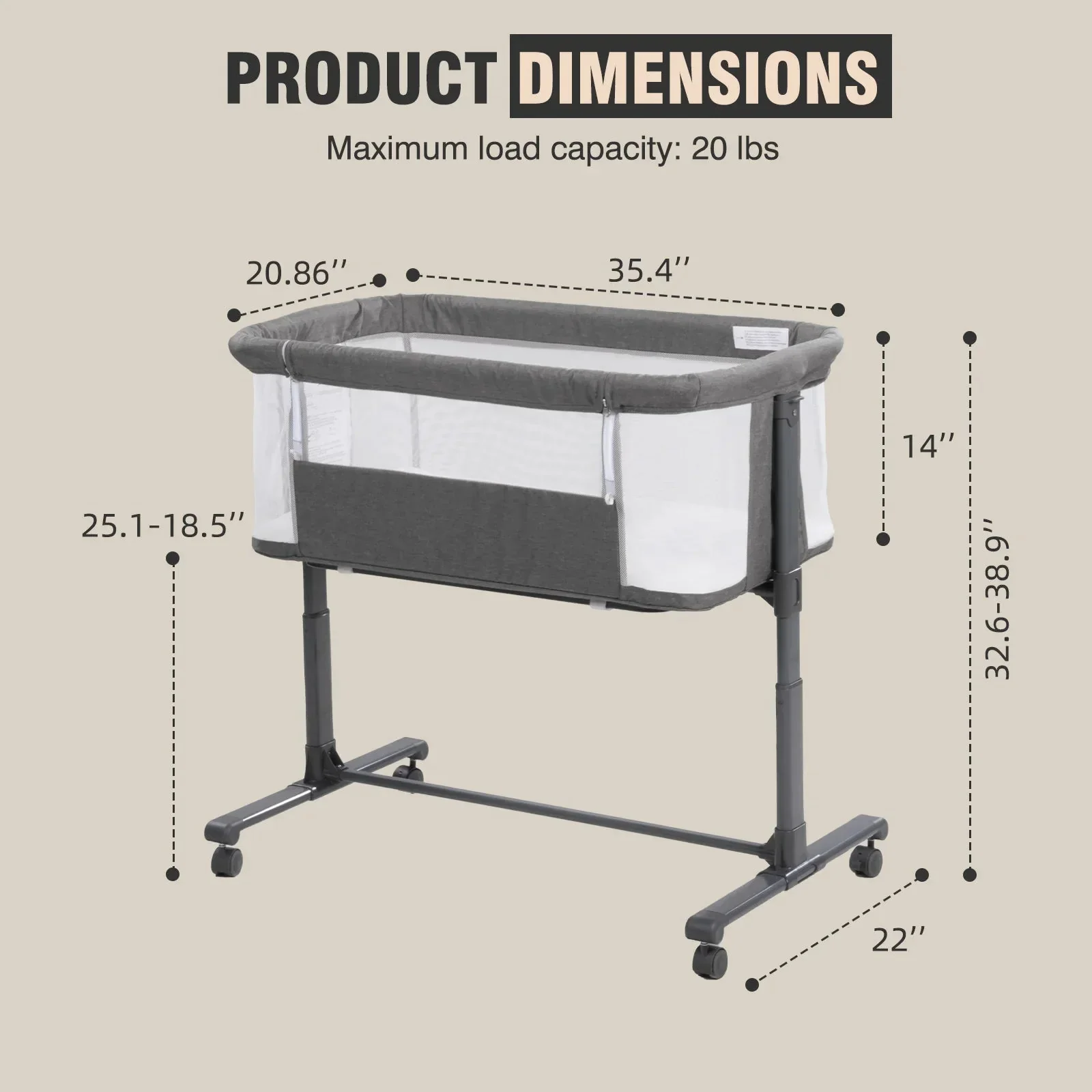 3 in 1 Baby Crib, Baby Cradle, Baby Bassinet, Baby Cot, Bedside Sleeper, Travel Cot - Image 13