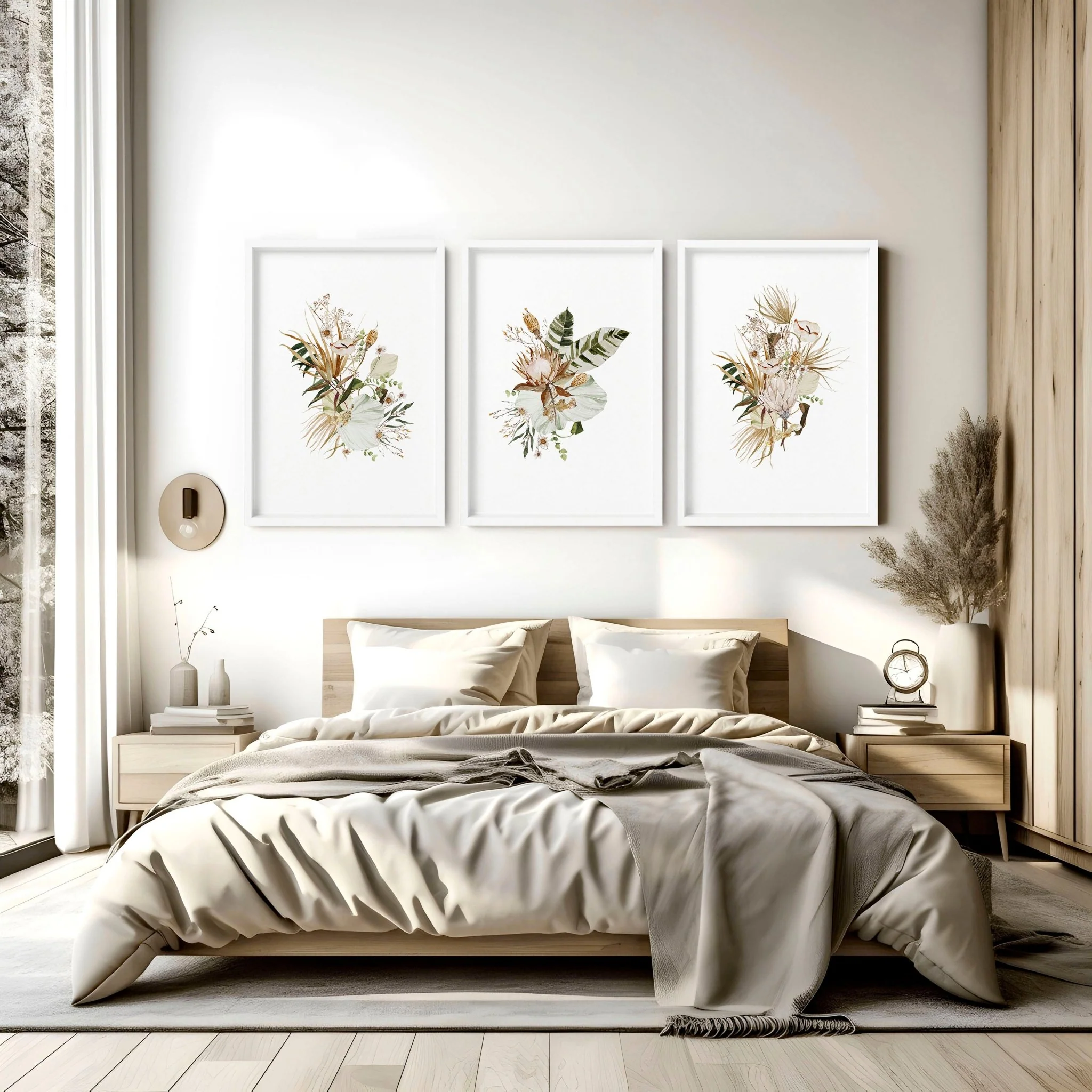 3 pictures above bed | set of 3 framed wall art - Image 4