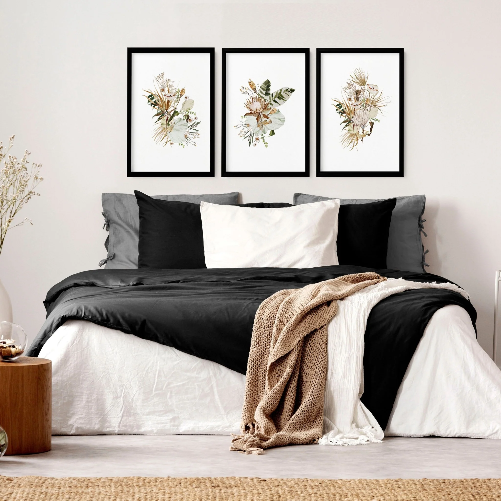 3 pictures above bed | set of 3 framed wall art - Image 9