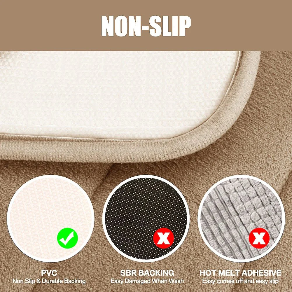 3Pcs Memory Foam Bath Mats Set 40x60CM 50X80CM Rectangle and U-Shaped Bathroom Rugs Non-Slip Soft Water Absorption Toilet Mats - Image 10