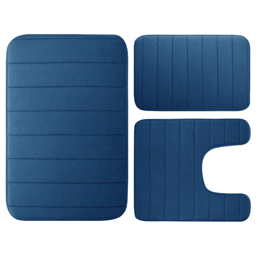 3Pcs Memory Foam Bath Mats Set 40x60CM 50X80CM Rectangle and U-Shaped Bathroom Rugs Non-Slip Soft Water Absorption Toilet Mats - Image 26