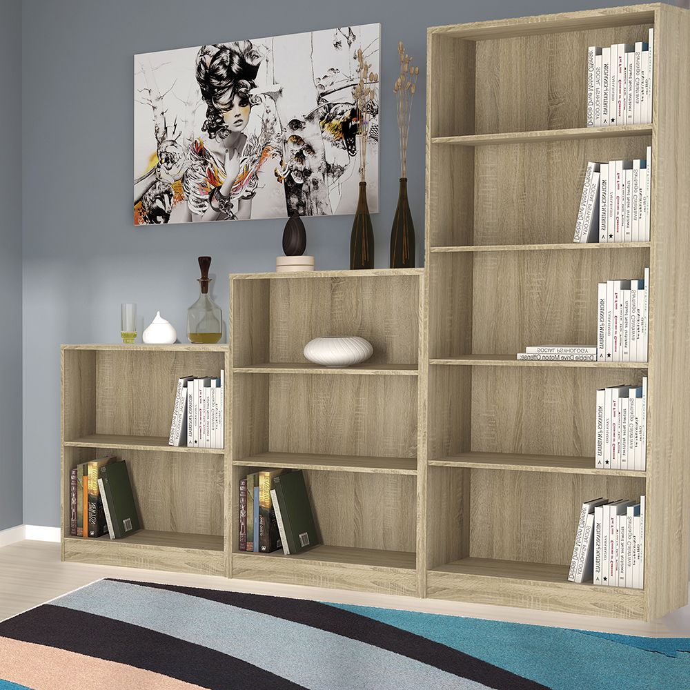 4 You Medium Wide Bookcase in Sonama Oak - Image 2