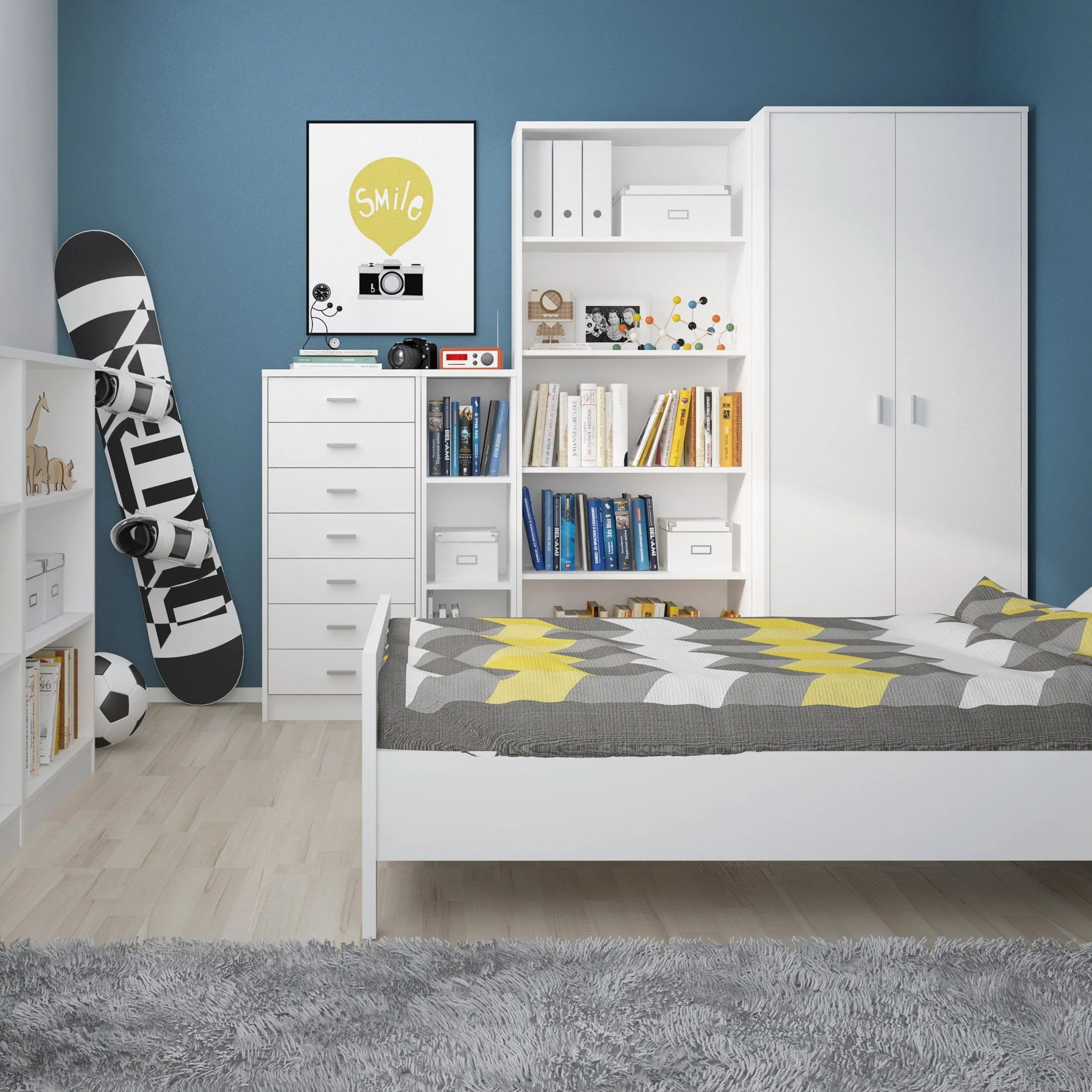 4 You Tall Narrow Bookcase in Pearl White - Image 2