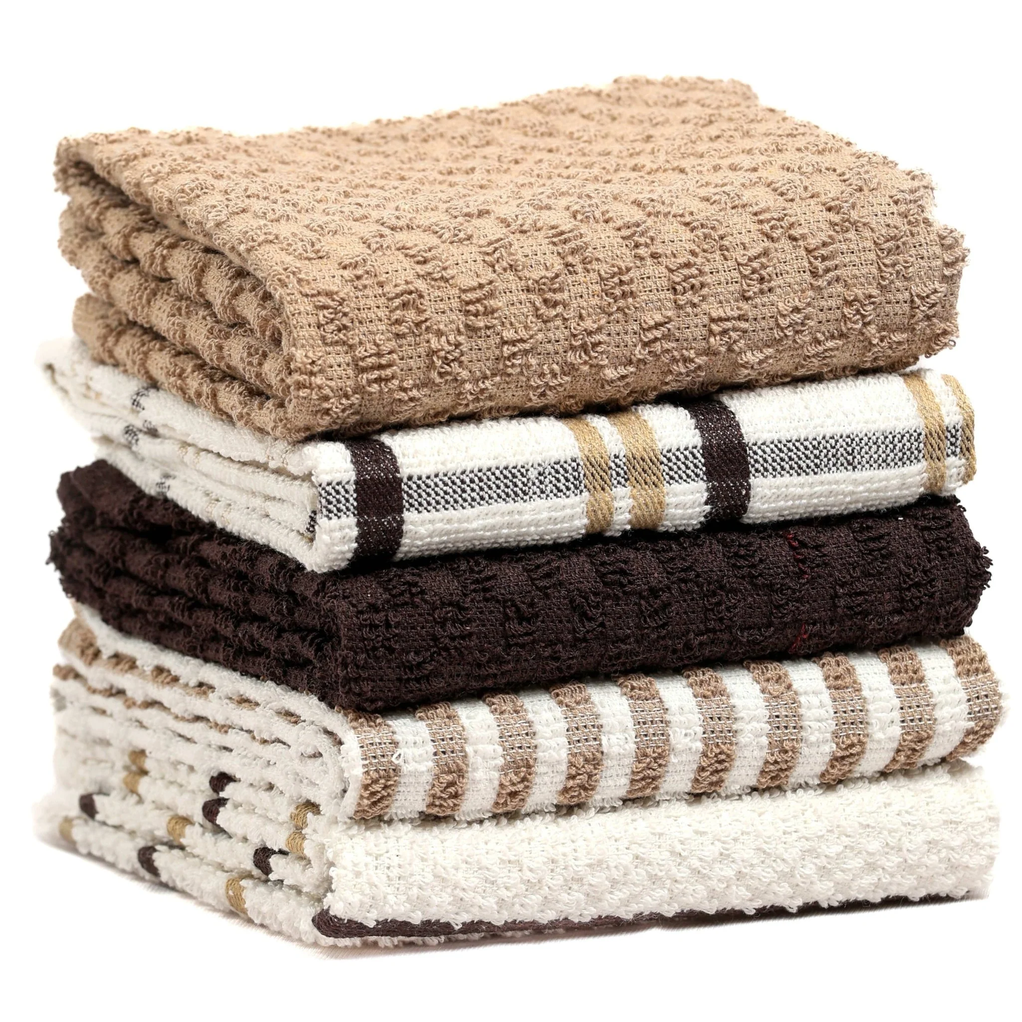 5 Pack Super Absorbent Check Quick Drying Cotton Terry Kitchen Tea Towels Durable Versatile Dish Towels for Home and Professional Use 45cm x 65cm - Image 2