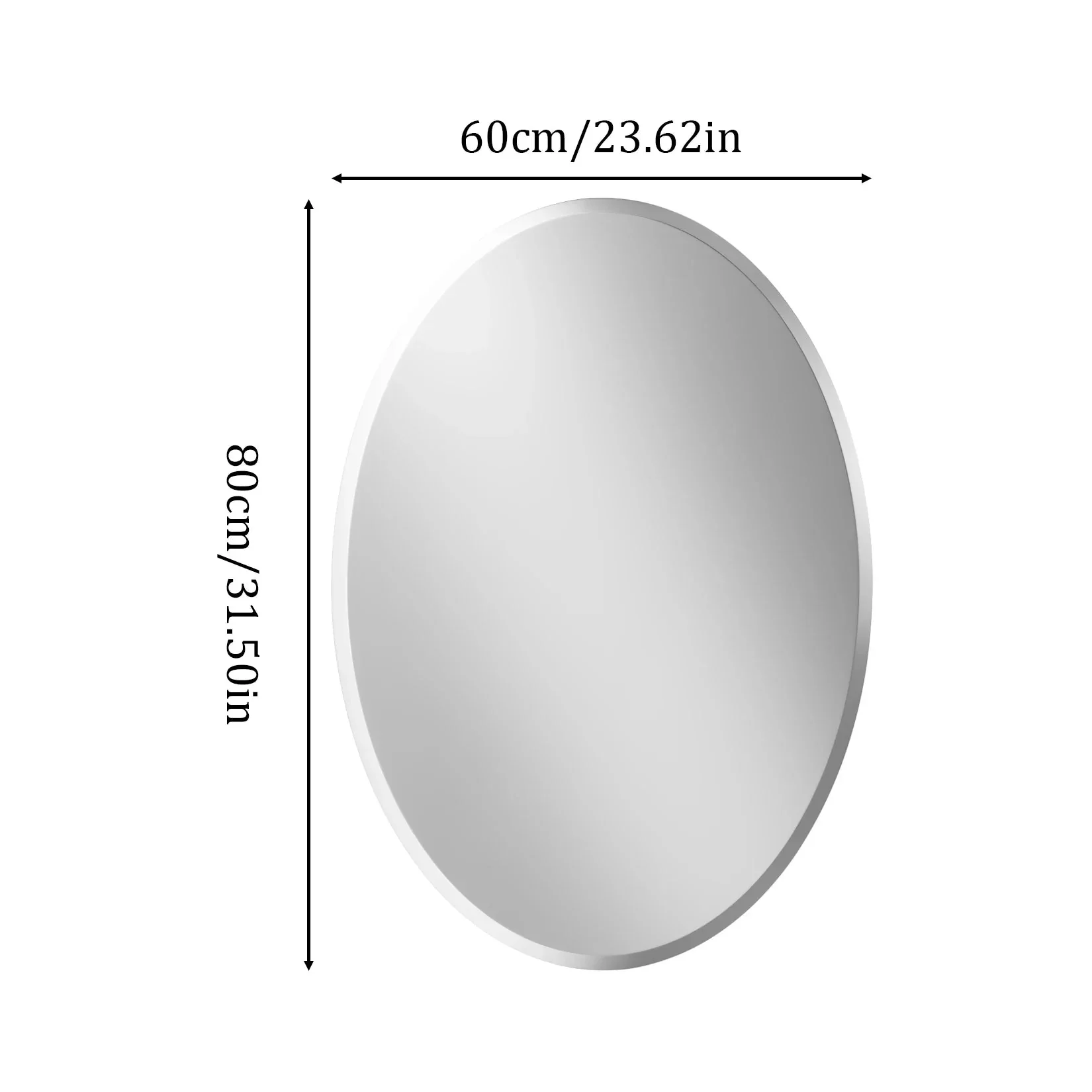 50/60 Length Oval Frameless Bathroom Mirror with Beveled Edge High Definition Vanity Mirror for Living Room Entryway - Image 11