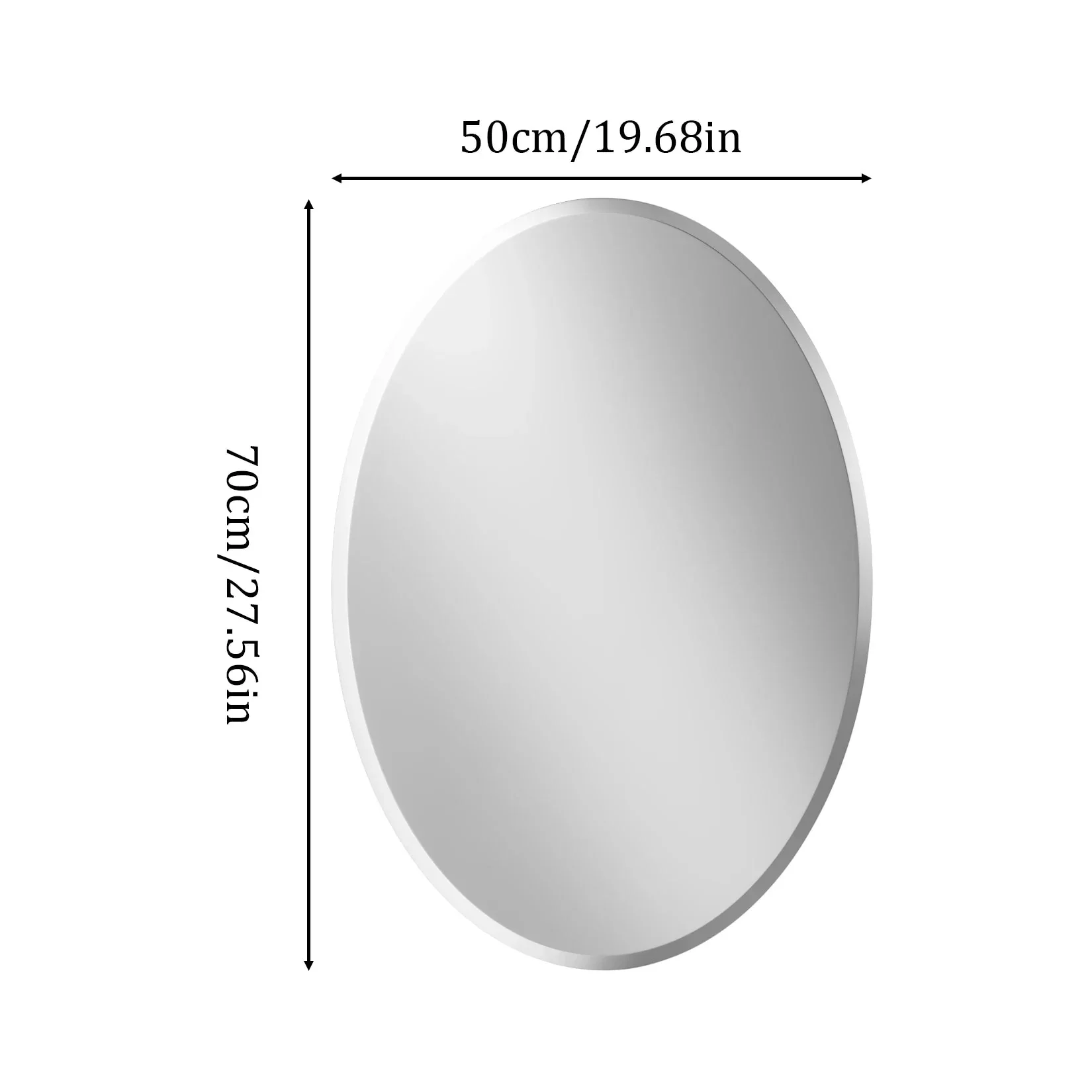 50/60 Length Oval Frameless Bathroom Mirror with Beveled Edge High Definition Vanity Mirror for Living Room Entryway - Image 12