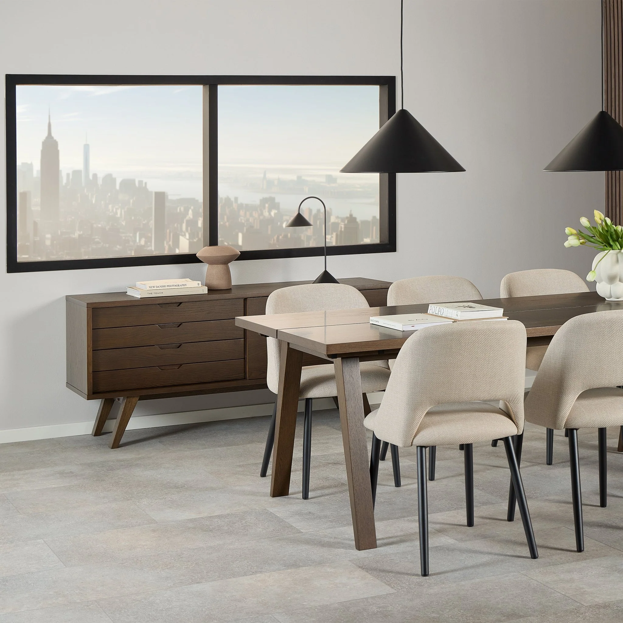 A-Line Sideboard with 4 Drawers and Sliding Door in Smoked Oak - Image 5