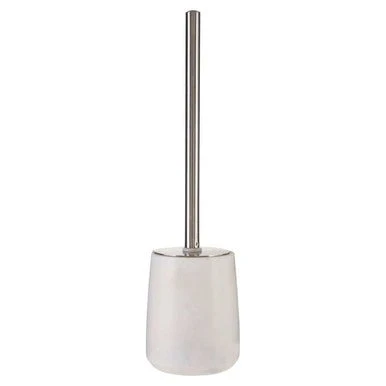 Abaska Off White Marble And Stainless Steel Toilet Brush - Image 5