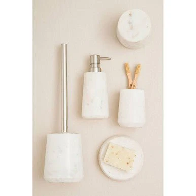 Abaska Off White Marble Cotton Jar - Image 6