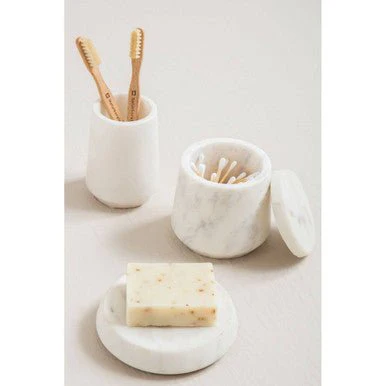 Abaska Off White Marble Cotton Jar - Image 8