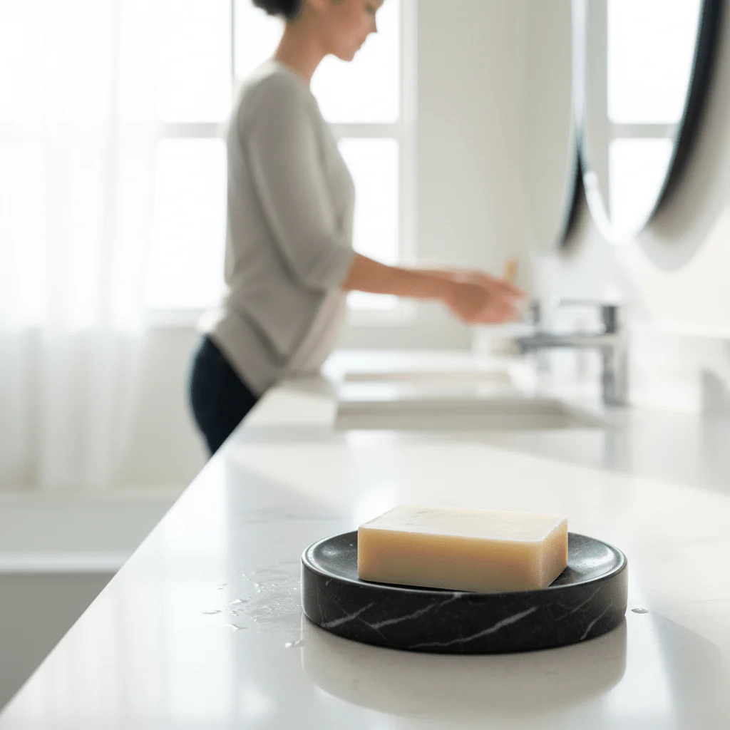 Abaska Off White Marble Soap Dish - Image 6
