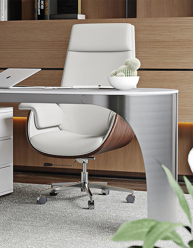 Abdi Corner Office Desk With Storage, Sintered Stone - Image 6