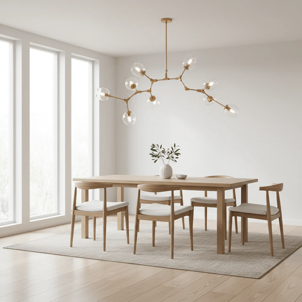Abira Light Gold 8 Arm Pendant Lamp - Image 3