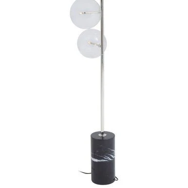 Abira Nickel And Black Marble Floor Lamp - Image 8