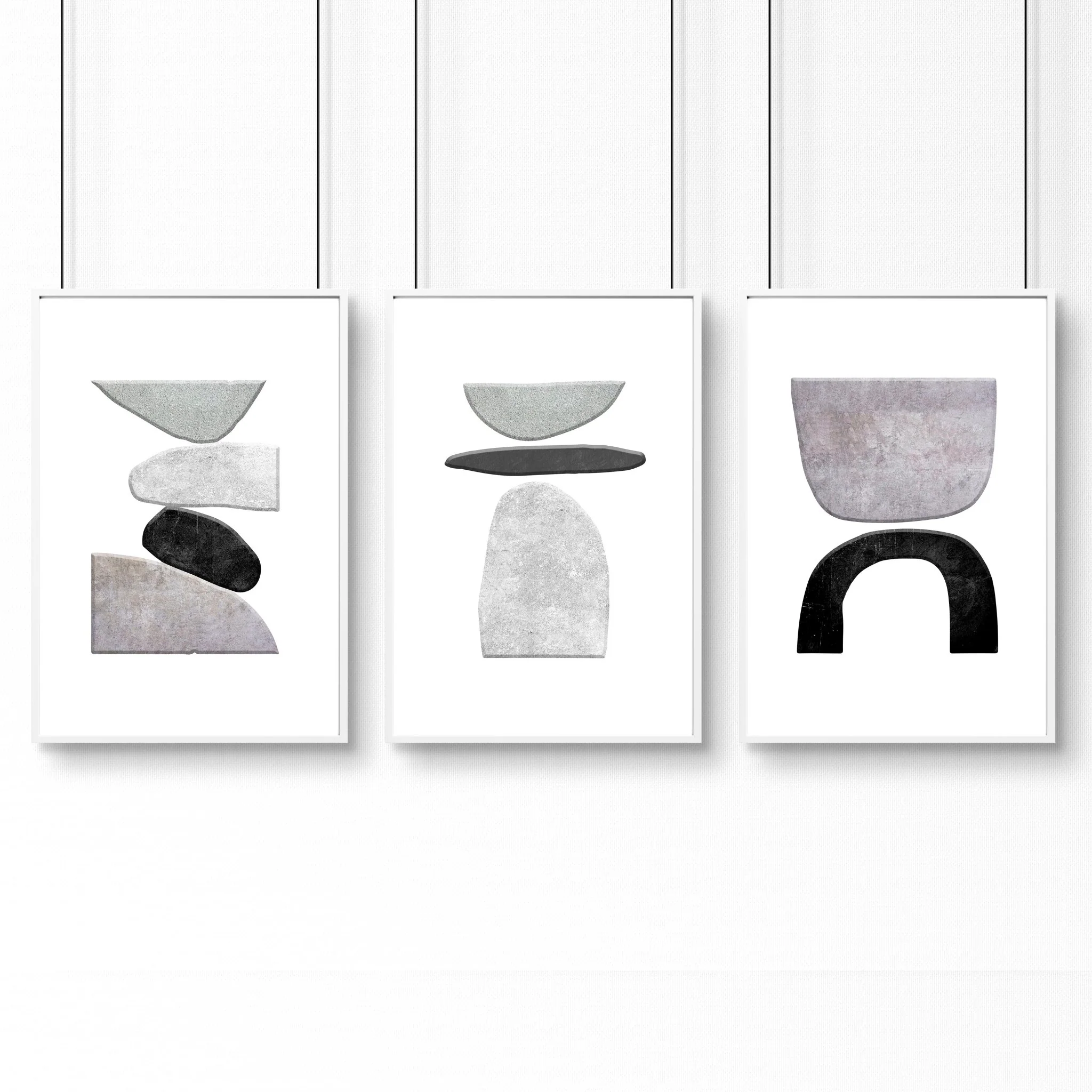 Abstract Painting Black And White | Set of 3 wall art prints - Image 11