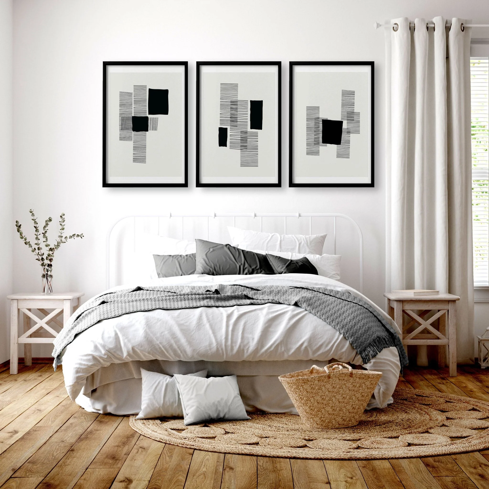 Abstract Wall Art For Bedroom | Set of 3 Abstract Wall art Prints - Image 2