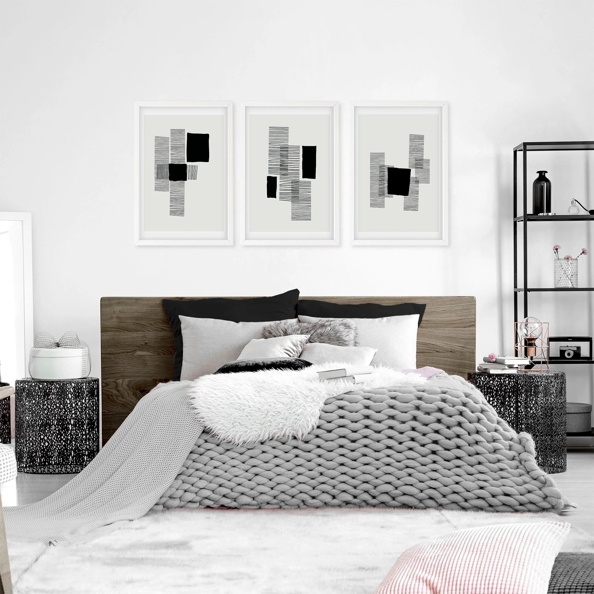 Abstract Wall Art For Bedroom | Set of 3 Abstract Wall art Prints - Image 4