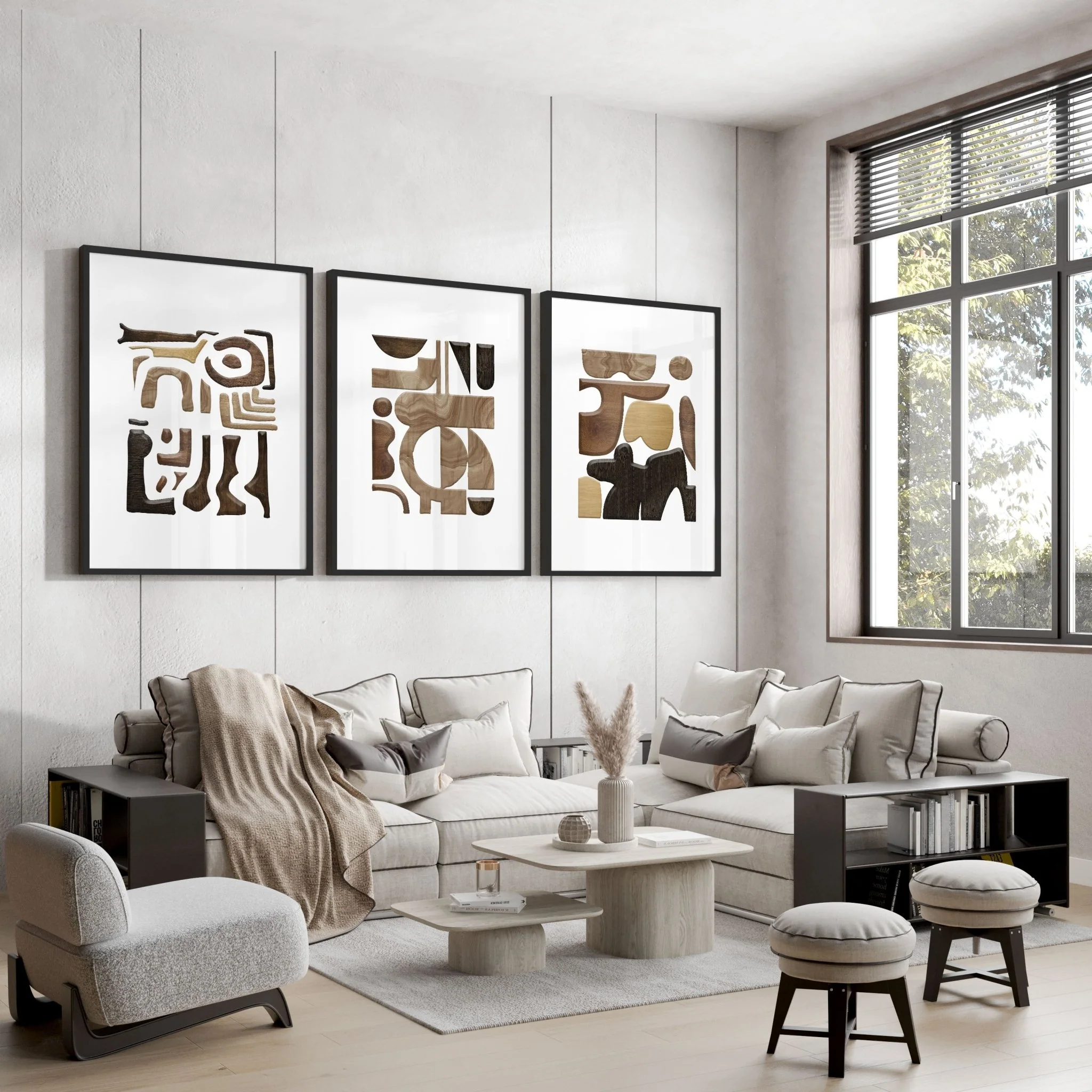 Abstract Wall Art Painting | Set of 3 wall art prints - Image 4