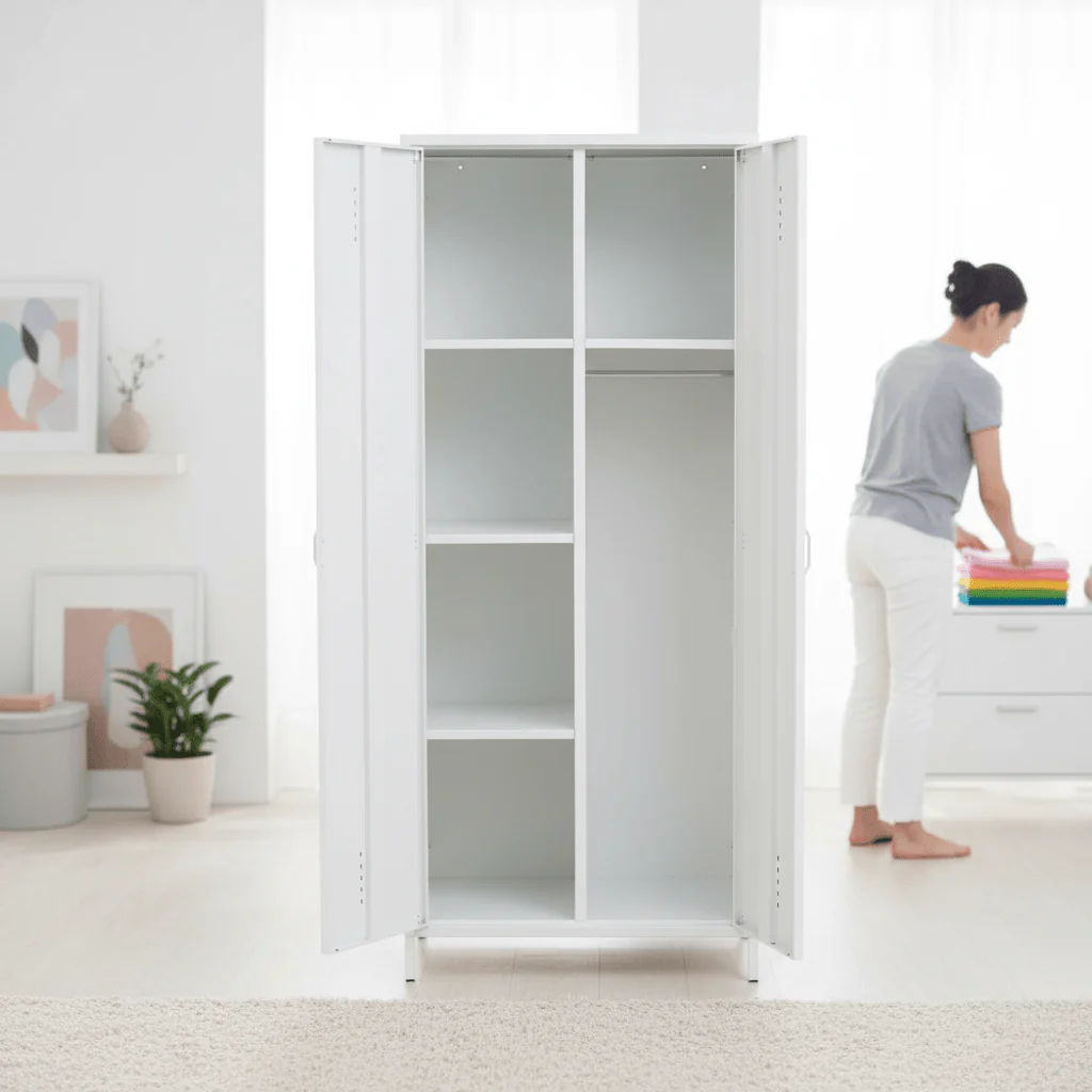 Academy White Two Door Locker Style Wardrobe - Image 2