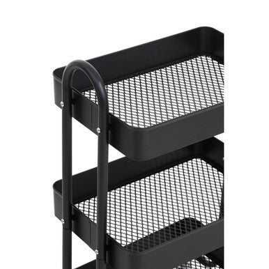 Acero Three Tier Black Metal Trolley - Image 10