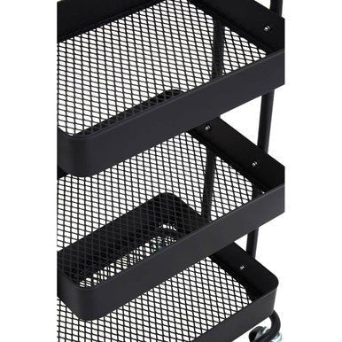 Acero Three Tier Black Metal Trolley - Image 11