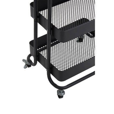 Acero Three Tier Black Metal Trolley - Image 13