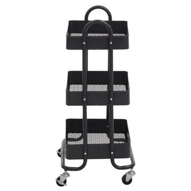 Acero Three Tier Black Metal Trolley - Image 6