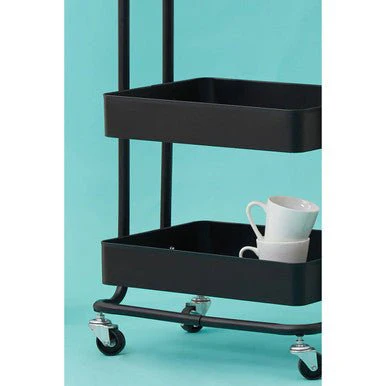 Acero Three Tier Black Metal Trolley - Image 9