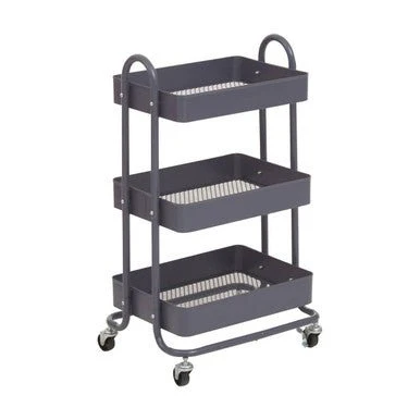 Acero Three Tier Grey Metal Trolley - Image 5