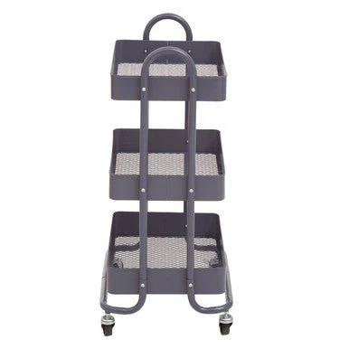 Acero Three Tier Grey Metal Trolley - Image 6