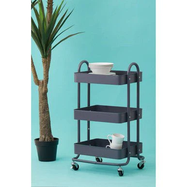 Acero Three Tier Grey Metal Trolley - Image 7