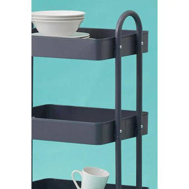 Acero Three Tier Grey Metal Trolley - Image 8